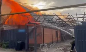 Крупный пожар произошел в частном секторе Алматы