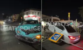 Машину нового такси разбили в жестком ДТП в Алматы