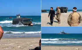 Появились видео с места трагедии на Каспии, где военных унесло в море