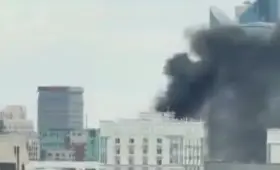 Пожар на левом берегу Астаны вызвал сильное задымление