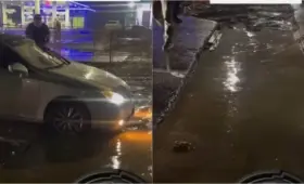В Алматы из-за дождей и строительства LRT рухнул асфальт